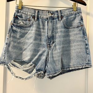 American eagle distressed mom denim shorts